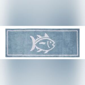 New Southern Tide Skip Jack Fish Bath Rug Runner Mat 22" by 60" Color Lite Blue
